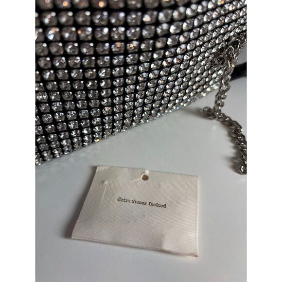 Sondra Roberts "Scarlet Grace" black evening rhinestone clutch/ shoulder bag. - Picture 7 of 7